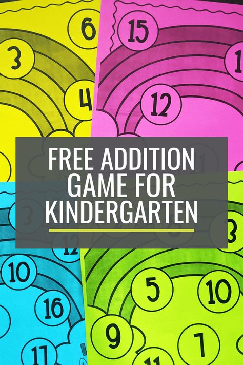 Bump Math Game Kindergarten, Addition Games Kindergarten, Addition Centers, 1st Grade Math Games, Kindergarten Math Games, Addition Games, Teen Numbers, Kindergarten Games, Math Work