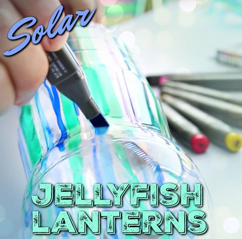 Soda Bottle Jellyfish, Plastic Bottle Jellyfish, Diy Jellyfish Lantern, Plastic Bottle Lantern, Recycled Lantern, Upcycle Plastic Bottles, Repurpose Drawers, Underwater Crafts, Milk Jug Crafts