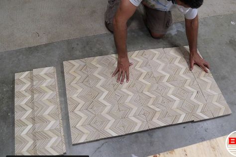 Patterned Plywood Using Only PLYWOOD SCRAPS! : 10 Steps (with Pictures) - Instructables Patterned Plywood Projects, Leftover Plywood Ideas, Patterned Plywood, Plywood Ideas, Router Sled, Plywood Projects, Plywood Design, Plywood Board, Plywood Sheets