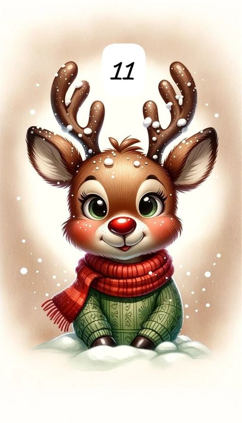 Christmas Reindeer Art, Christmas Design Ideas, Halloween Home Decorations, Deer Cartoon, Cartoon Reindeer, Halloween Decoration Ideas, Idee Cricut, Christmas Musical, Cute Christmas Wallpaper