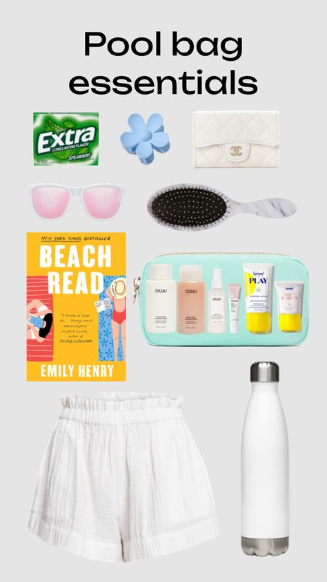 Summer pool bag essentials! #inspo #summer #swimming Pool Bag Essentials, Pool Bag, Summer Swimming, Pool Bags, Bag Essentials, Summer Pool, Beach Reading, Essential Bag, Aesthetic Outfits