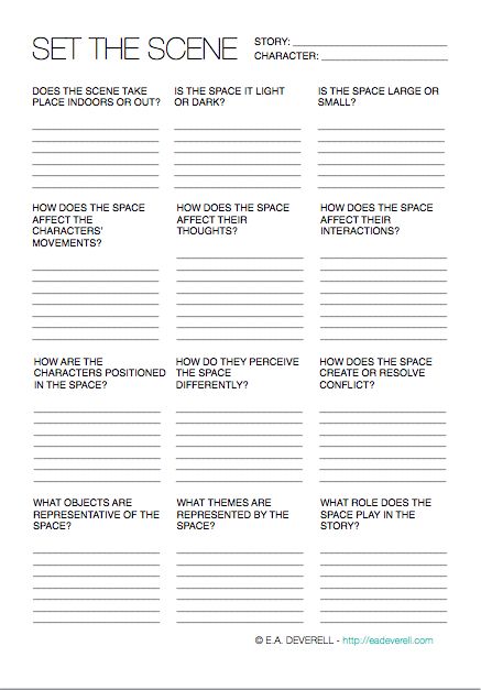 Creative Writing Worksheet – Set the Scene (PDF) How do you set the scene to write? A glass of wine, a pair of earplugs, a muse card, a writing worksheet? Sounds perfect to me! :) You can find a complete PDF of all of the writing worksheets to date in the Coterie. Related Character Thoughts, Creative Writing Worksheets, Story Development, Scene Writing, Creative Writing Classes, Writing Blog, Solving Problems, Creative Writing Tips, Writing Characters