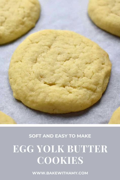 Use your leftover egg yolks in this delicious Egg Yolk Butter Cookie recipe. Super soft, melt in your mouth goodness! -BAKEWITHAMY- Subscribe on my blog or follow me on my instagram @bake_with_amy for weekly updates. What To Do With Egg Yolks Recipes, Yolk Recipes Leftover, Egg Desserts, Egg Yolk Cookies, Egg Yolk Recipes, Quick Cookies Recipes, No Egg Desserts, Pavlova Recipe, Butter Cookies Recipe