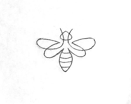 One Line Bee Tattoo, Fine Line Bumble Bee Tattoo, Bee Fine Line Tattoo, Simple Bee Drawing, Bee Outline Tattoo, Bee Tattoo Simple, Bee Line Art, Tattoo Bee, Bee Outline