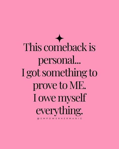 DOUBLE TAP 🖤 if this is you too✨ ✨Sometimes life takes unexpected turns, but trust, the Universe has bigger plans for you, sis🩷 Keep pushing forward—it’s your time. 🔑 Remember: ✨ Stay committed to your goals while staying open to new paths ✨ Let your comeback be stronger than any setback ✨ Show yourself you’ve got the power to make magic happen. 💫 🕊️SHARE with someone who’s also on a personal growth journey 🖤FOLLOW @empowerhermagic daily doses of empowerment and inspiration @empower... Stay Committed Quotes, Show Up Quotes Motivation, Trust In The Timing Of The Universe, In My Comeback Era, Commit To Yourself, The Comeback Is Personal, This Comeback Is Personal, Comeback Quotes Inspiration, Setback Quotes