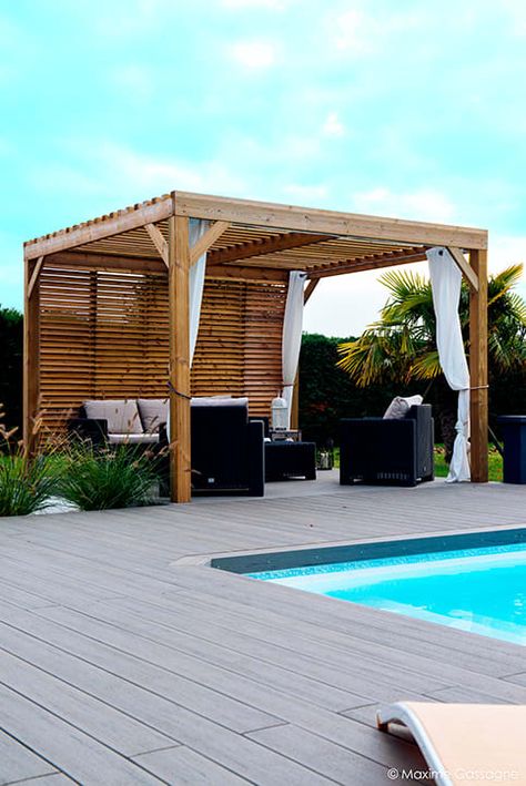 Moderne Pools, Cheap Landscaping Ideas, P Design, Wooden Gazebo, Modern Pergola, Wood Pergola, Wooden Pergola, Backyard Pergola, Modern Pools