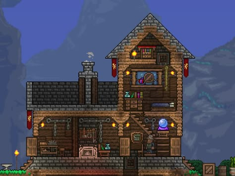 Terraria House Ideas Beginner, Terraria Beginner House, Merchant House Terraria, Easy Terraria House, Terraria Wizard House, Terraria Starter House Ideas, Terraria House Ideas Simple Npc, Terraria Small Builds, Terraria Nurse House