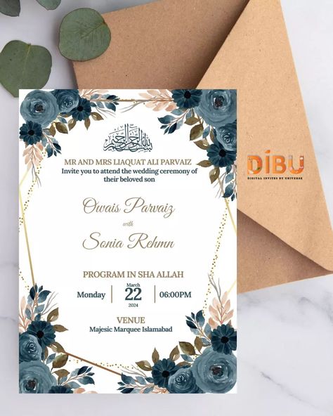 Digital invitation 💌 Easy to send, Time saving, Pocket friendly ✨ Experience the magic of modern greetings with our beautiful e-cards! Elevate every occasion with a touch of digital charm. . . . #digitalinvitesbyuniverse #bissmilah #reception #walima #walimah #ecardsforyou #digitalinvites Walima Invitation Card, Reception Invitation, Reception Invitations, E Cards, Baby Birth Announcement, Handmade Embroidery Designs, Handmade Embroidery, Time Saving, Digital Invitation