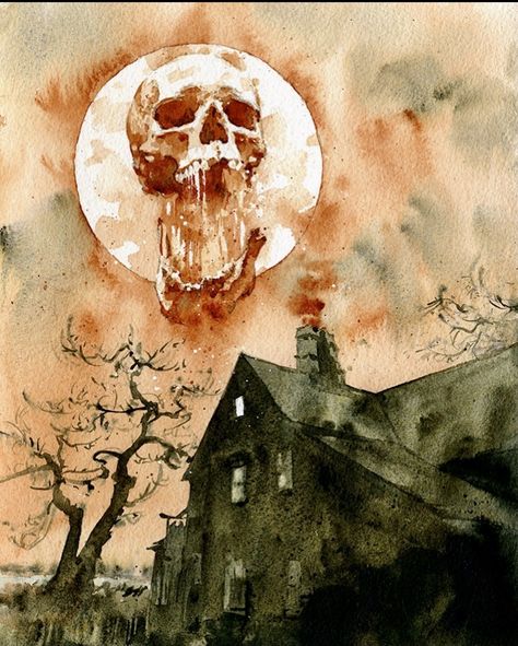 Horror Watercolor, Dark Horror Art, Through A Glass Darkly, Plague Doctors, Halloween 6, Dark Horror, Watercolor Patterns, Man In The Moon, Horror Artwork