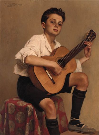 Guitar Illustration, Musical Art, Guitar Art, Old Paintings, Classical Art, Boy Art, Guitar Player, Old Art, الرسومات اللطيفة