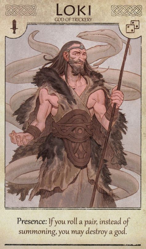 Mythic Arcana, North Mythology, Arcana Game, Loki God Of Mischief, Greek Mythology Gods, Playing Dice, Pagan Gods, Norse Myth, Norse Pagan