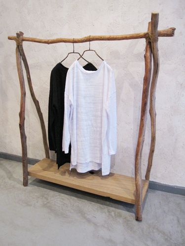 Wabi Sabi Clothes, Wood Inspiration, Wild Fashion, Diy Clothes Rack, Retail Store Interior Design, Hanging Clothes Racks, Retail Store Interior, Boutique Decor, Wood Hangers