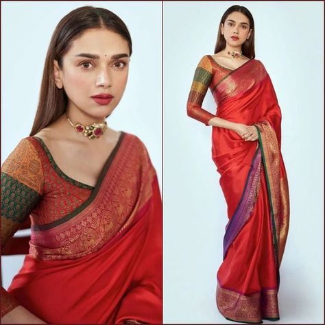 Aditi Rao Saree, Gaurang Shah Sarees, Aditi Rao Hydari Saree, Aditi Rao Hydari Indian Outfits, Aditi Rao Hydari Indian, Kishandas Jewellery, Gaurang Shah, Saree Inspiration, Court Marriage