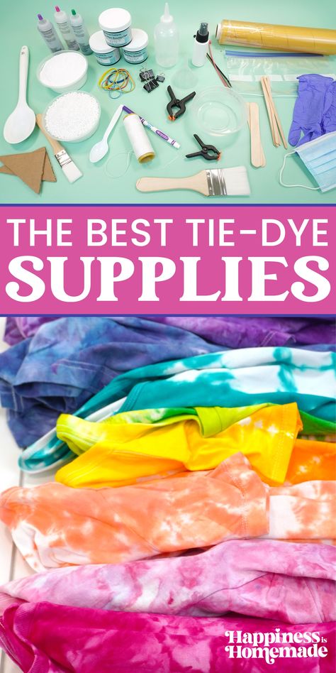 Tye Dye Supplies, Tie Dye Supplies List, Best Tie Dye Products, How To Start A Tie Dye Business, Tie Dye Product Ideas, Diy Tie Dye Decorations, Items To Tie Dye, Ty Dye Shirts, Tie Dye Business