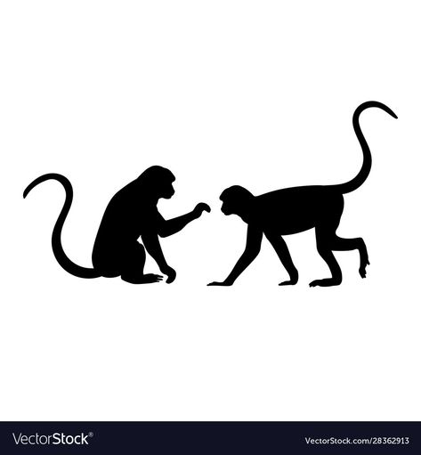 Monkey Silhouette, Chimpanzee Silhouette, Monkey Symbol, Monkey Sillouhette, Orangutan Silhouette, Monkey Black And White Drawing, High Res, Png Images, Adobe Illustrator