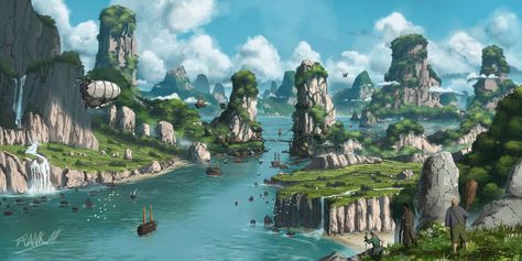 No Man's Island by https://www.deviantart.com/frankatt on @DeviantArt Fantasy Island, Landscape Concept, Island Art, Fantasy City, Fantasy Castle, Fantasy Places, Fantasy Setting, Landscape Scenery, Fantasy Art Landscapes