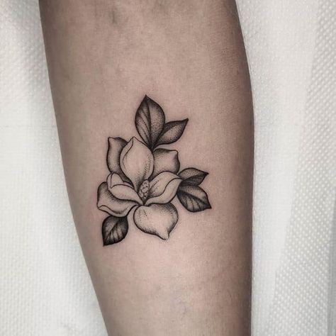 Magnolia Tree Tattoo, Magnolia Flower Tattoo, Magnolia Tattoo, Tree Tattoos, Small Flower Tattoos, Magnolia Tree, Spine Tattoos, Floral Illustration, Sister Tattoos