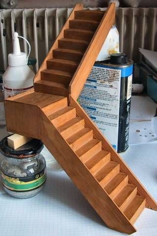 stairs - lots more than just stairs! Miniature Staircase, Dollhouse Rooms, Dollhouse Tutorials, Doll House Plans, Fairy Furniture, Dollhouse Projects, Stair Case, Miniature Projects, Barbie Doll House