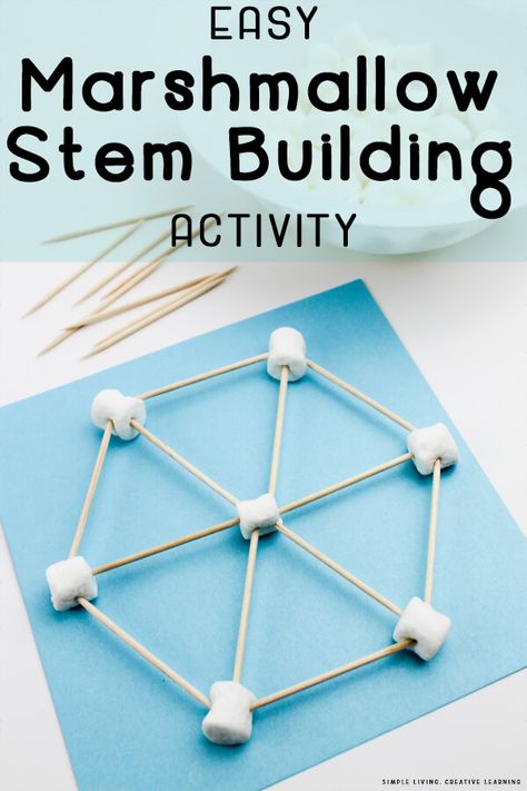 Kids will love learning when given an opportunity to learn with this fantastic toothpick and marshmallow stem building activity! Tent Stem Challenge, Building With Marshmallows And Toothpicks, Marshmallow Building Activity, Toothpick And Marshmallow Stem Challenge, Stem Marshmallows And Toothpicks, Marshmallow And Toothpick Building, Marshmallow Stem, Marshmallow Building, Inventors Workshop