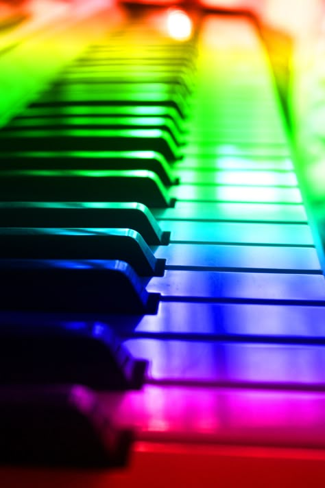 Colorful keys Rainbow Piano, Rainbow Music, Colour My World, Rainbow Connection, Rainbow Bright, Rainbow Aesthetic, Taste The Rainbow, Somewhere Over The Rainbow, Rainbow Colours