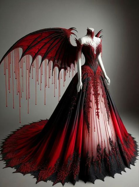 #BlackWeddingDress #AlternativeBride #GothicWedding #DarkRomance #NonTraditionalWedding #UniqueBride #EdgyBride #BlackBridalGown #WeddingInspiration #WeddingDressGoals #BlackIsBeautiful #BridalFashion #BridalStyle #WeddingTrends #BridalGown Deep Red Wedding Dress, Dark Ballgown, Gothic Wedding Outfit, Blood Red Wedding Dress, Vampire Dress Aesthetic, Red Vampire Dress, Dark Fantasy Outfits, Dark Fantasy Dress, Vampire Wedding Dress