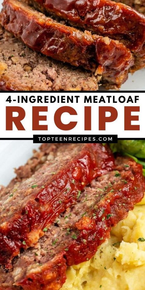 Making one of America’s most loved recipes, homemade meatloaf, just became really easy. If you thought it was time-consuming, think again. Making this 4 ingredient meatloaf with Stove Top stuffing instead of having to use breadcrumbs and herbs is just a fabulous shortcut for the best meatloaf recipe ever. It comes out juicy, tender, and very flavorful. 4 Ingredient Meatloaf, Meatloaf With Stove Top, Meatloaf With Stove Top Stuffing, Stove Top Meatloaf, Stuffing Meatloaf, Stove Top Stuffing Meatloaf, The Best Meatloaf Recipe, Best Meatloaf Recipe, The Best Meatloaf