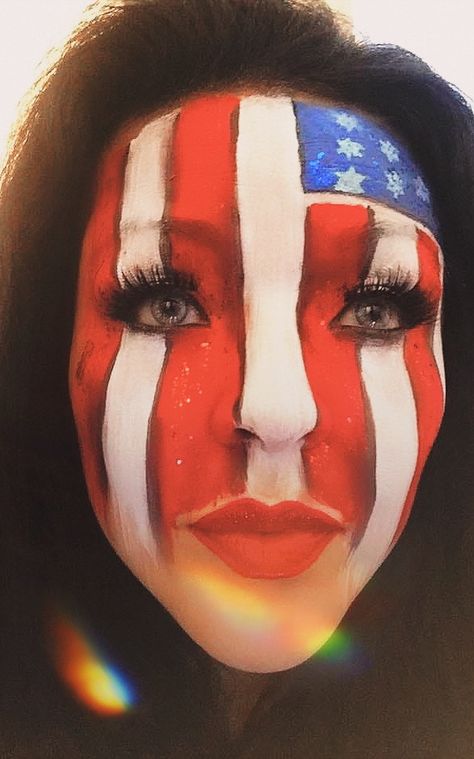 Veterans Day Makeup, American Flag Makeup, Patriotic Makeup, Day Makeup Looks, Creative Eye Makeup, Creative Eye, Day Makeup, Veterans Day, Face Painting