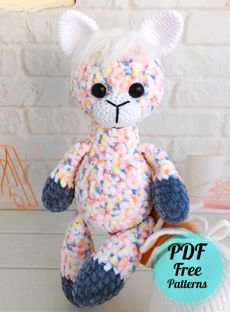 Llama Pattern Sewing, Crochet Llama Pattern Free Easy, Free Crochet Patterns For Stuffed Animals, Crochet Patterns Animals, Llama Crochet Pattern, Crochet Llama, 100 Crochet Stitches, Octopus Crochet Pattern, Crochet Toys Free Patterns