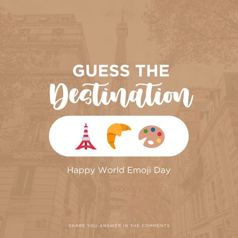 Can you guess these 4 travel destinations from the emojis? 🤔✨ Drop your answers below and let's start planning your next adventure! 🗺️ Happy World Emoji Day! #WorldEmojiDay #TravelGoals #GuessTheDestination #Trivia #Travel Emoji Day, World Emoji, World Emoji Day, Travel Goals, Trivia, Social Media Post, Travel Destinations, Social Media, Let It Be