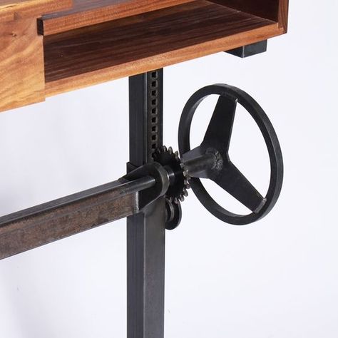 Standup Desk, Diy Standing Desk, Industrial Gears, Stand Up Desk, Stand Desk, Adjustable Standing Desk, Adjustable Height Table, Sit Stand Desk, Industrial Table