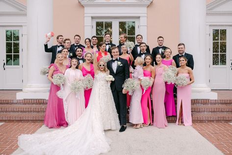 I love Barbie so much that I made all my wedding guests wear pink I Love Barbie, Pink Wedding Ceremony, The New Barbie Movie, Hot Pink Pumps, Hot Pink Weddings, New Barbie, White Weddings, Pink Cocktails, Barbie Bride