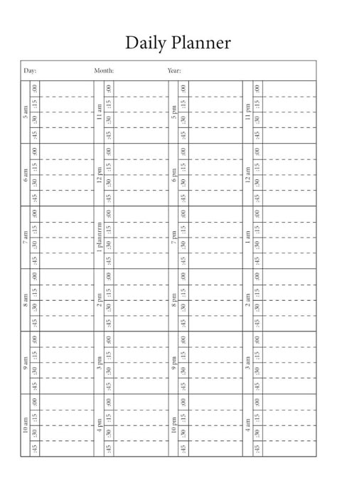 Printable 15 Minute Daily Planner Portrait Layout 24 Hour Planner in 15 Minute Increments-a4,a5,letter, Tabloid - Etsy | Daily planner, Daily planner pages, Daily planner printables free Time Boxing Planner Printable, 15 Hour Study Schedule, Time Boxing, Hour Planner, Daily Hourly Planner, Best Weekly Planner, Portrait Layout, Daily Planner Printables Free, Weekly Planner Free Printable