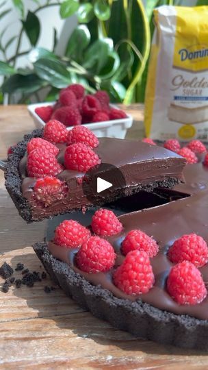 451K views · 3.6K reactions | No Bake Chocolate Raspberry Tart | No Bake Chocolate Raspberry Tart | By Crowded Kitchen | You only need six ingredients
to make this easy no bake chocolate raspberry tart. It's
made with a two ingredient chocolate cookie crust. You
just need Oreos and melted butter. The filling is a
dairy-free ganache made with full fat coconut milk, sugar,
semi-sweet chocolate, and a pinch of salt. Pour it into the
chilled crust and then top with fresh raspberries and then
return it to the fridge for about four hours until it's
fully set. It's one of our favorite easy desserts for
entertaining recipe below. Dairy Free Ganache, Raspberry Tart Recipe, Chocolate Raspberry Tart, Chocolate Cookie Crust, Chocolate And Raspberry Tart, Crowded Kitchen, Ganache Filling, Chocolate Ganache Filling, Raspberry Tart