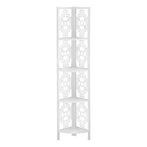 Safavieh Logan 4-Tier Corner Bookshelf | Kohls White Corner Bookcase, Future Apartment Ideas, Corner Shelving Unit, Armoire D'angle, Living Aesthetic, Metal Bookshelf, Framed Plants, Diy Plant Stand, Corner Storage