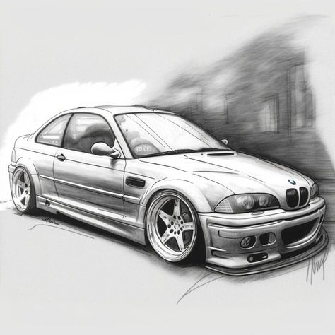 E46 Sketch -  #E46 #sketch Black And White Car Drawing, E 46 Bmw, Bmw E46 Black, Bmw 320d, Bmw Art, Romantic Date Night Ideas, Summer Tattoo, Car Drawing, Leg Tattoo Men