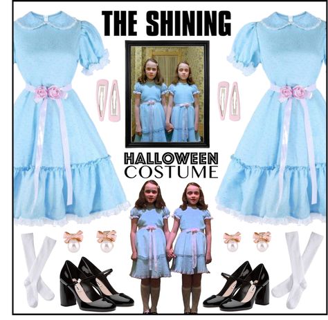 Opposite Twins Dress To Impress, The Shinning Costume Halloween, Shining Sisters Costume, The Shining Twins Dress To Impress, Shinning Twins Costume Diy, Shining Twins Drawing, Shinning Twins Halloween Costumes, Shining Twins Costume, Sister Halloween Costumes