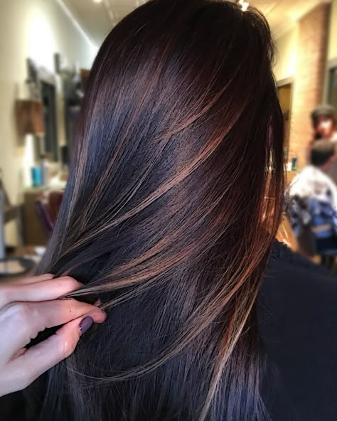 Dark brown balayage Black Hair Straight, Brunette Hair Color With Highlights, Balayage Straight, Dark Brown Balayage, Cancun Trip, Long Haircuts, Guy Tang, Balayage Hair Dark, Brunette Balayage Hair