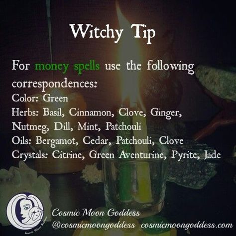 Visit the post for more. Tip Money, Powerful Money Spells, Money Spells That Work, Wiccan Witch, Magick Spells, Eclectic Witch, Witchcraft Spell Books, Witch Spell, Herbal Magic