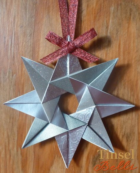 Christmas Tea Bags, Diy Christmas Star, Origami Ornaments, Origami Star, Paper Christmas Ornaments, Folding Origami, Christmas Origami, Christmas Paper Crafts, Origami Design