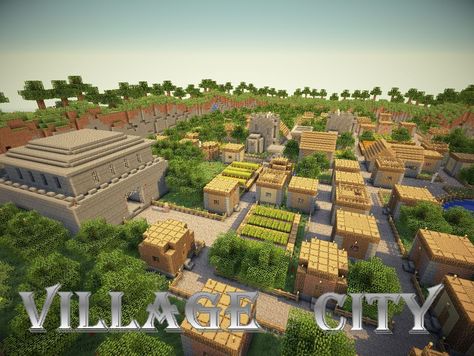 Village City (NPC Village transformed into a big city) Minecraft Project City Minecraft, Ideas Para Minecraft, Minecraft Images, Minecraft Idea, Village Ideas, Minecraft Wallpaper, Minecraft Plans, Minecraft Map, Minecraft City