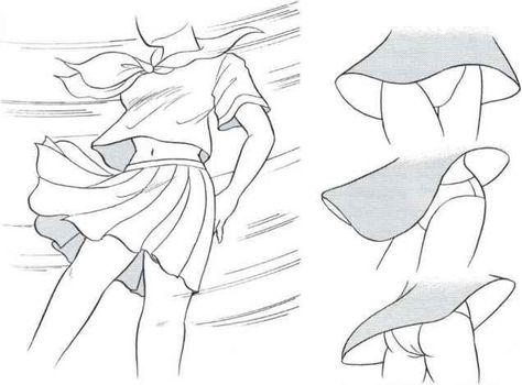 Skirt Blowing In The Wind, Basics Of Drawing, Wind Drawing, Blowing In The Wind, Manga Drawing Tutorials, Drawing Manga, Drawing Anime Clothes, Clothes Reference, Good Manga