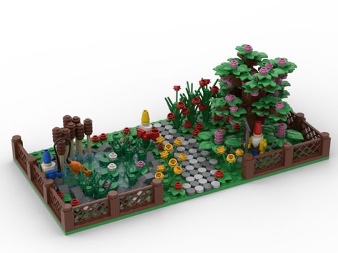 LEGO MOC Garden for garden gnomes by Serenity | Rebrickable - Build with LEGO Lego Fairy, Lego Diy Projects, Lego Tree, Easy Lego Creations, Build A Garden, Micro Lego, Lego Diy, Lego Activities, Lego Craft