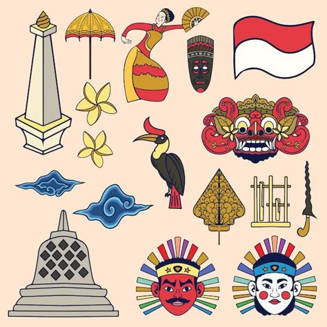 Vector traditional nusantara culture vec... | Premium Vector #Freepik #vector #seamless #design #art #indonesia-culture Wm Logo, Digital Art Poster, Indonesian Art, Industrial Design Sketch, Scrapbook Stickers Printable, Cute Couple Drawings, Ads Creative, Aesthetic Themes, Printable Stickers