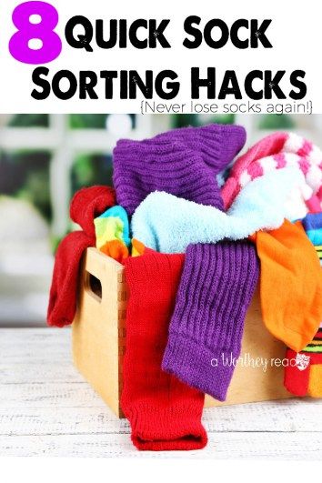 Here's quick and easy creative solutions to keep track of your socks! 8 Quick Sock Sorting Hacks Organizing Hacks Dollar Stores, Baby Powder Uses, Baby Closet Organization, Sock Organization, Lost Socks, Dollar Store Organizing, Sock Drawer, Car Cleaning Hacks, Iphone Hacks