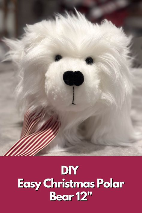 DIY Christmas Polar Bear Decor 1 Ft. Long Diy Polar Bear Christmas Decorations, Bear Christmas Ornaments Diy, Diy Polar Bear, Polar Bear Diy, Bear Christmas Decorations, Polar Bear Christmas Decorations, Primitive Halloween Decor, Christmas Polar Bear, Christmas Crafts To Sell