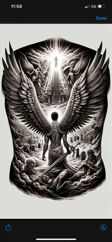 Zues Tattoo Chest, Battling Demons Tattoo, James St Patrick Ghost Tattoo, Guardian Tattoo For Men, Tattoo Ideas For Men Chinese, Cool Chest Tattoos For Guys Awesome, Wings Tattoo On Back For Men, Elijah Tattoo Ideas, Raphael Angel Tattoo