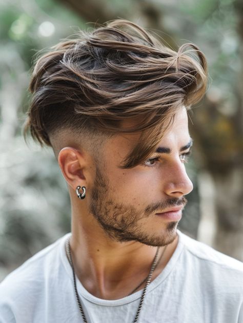 Unveiling 32 Trendsetting Shaved Sides with Long Top Haircut Styles for Fashion-Forward Men Mens Hairstyles Short Sides, Long Hair Shaved Sides, Edgy Undercut, Short Sides Long Top, Wicca Recipes, Short Fade Haircut, Hear Style, My New Haircut, Shaved Undercut