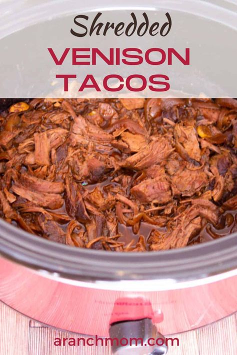 Whole 30 Venison Recipes, Venison Tacos Slow Cooker, Keto Deer Meat Recipes, Deer Chunk Recipes, Venison Recipes Roast, Shredded Venison Tacos, Venison Sheet Pan Dinners, Deer Meat Tacos, Recipes Using Deer Meat