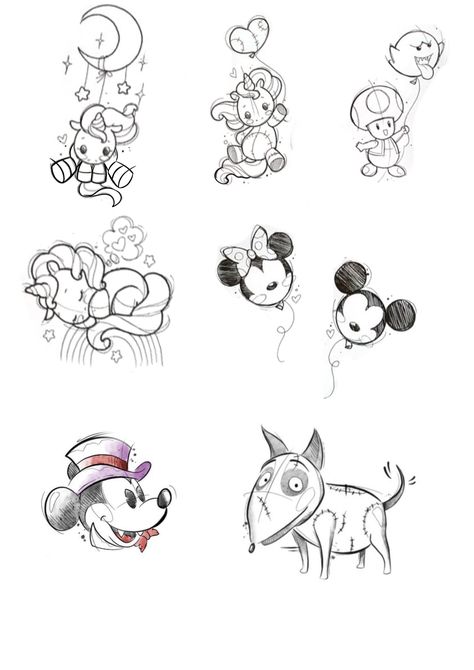 Basic Disney Tattoos, Disney Tattoos Small Black And White, Disney Tattoo Outline, Disney Line Work Tattoo, Disney Outline Tattoo, Mini Disney Tattoos, Cartoon Tattoos Disney, Disney Sketch Tattoo, Small Disney Tattoo