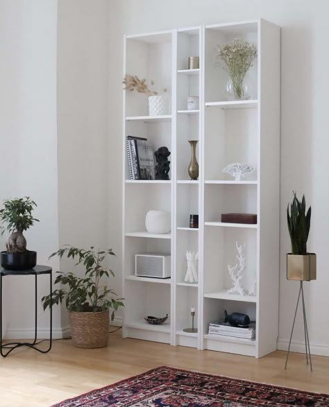 Billy Bookcase Room Divider, Billy Bookcase Built Ins, Room Divider Ikea, Bookcase Room Divider, Bookcase Room, Ikea Billy Hack, Billy Ikea, Bookcase Hack, Billy Bookcase Hack